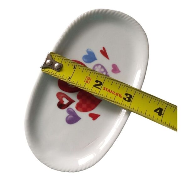 Heart Plate Trinket Dish Valentines Love Soap Dish Jewelry Catch All Tray Vtg - Picture 3 of 16